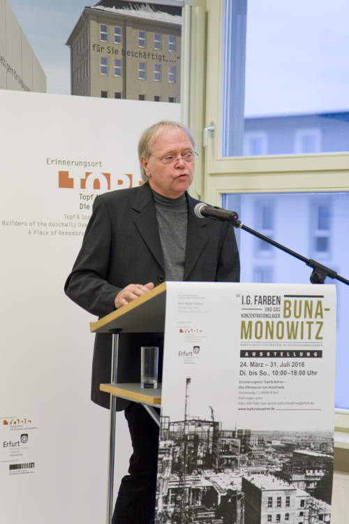 Interner Verweis: Gottfried Kößler: Einführung in die Ausstellung „Die I.G. Farben und das KZ Buna-Monowitz“
