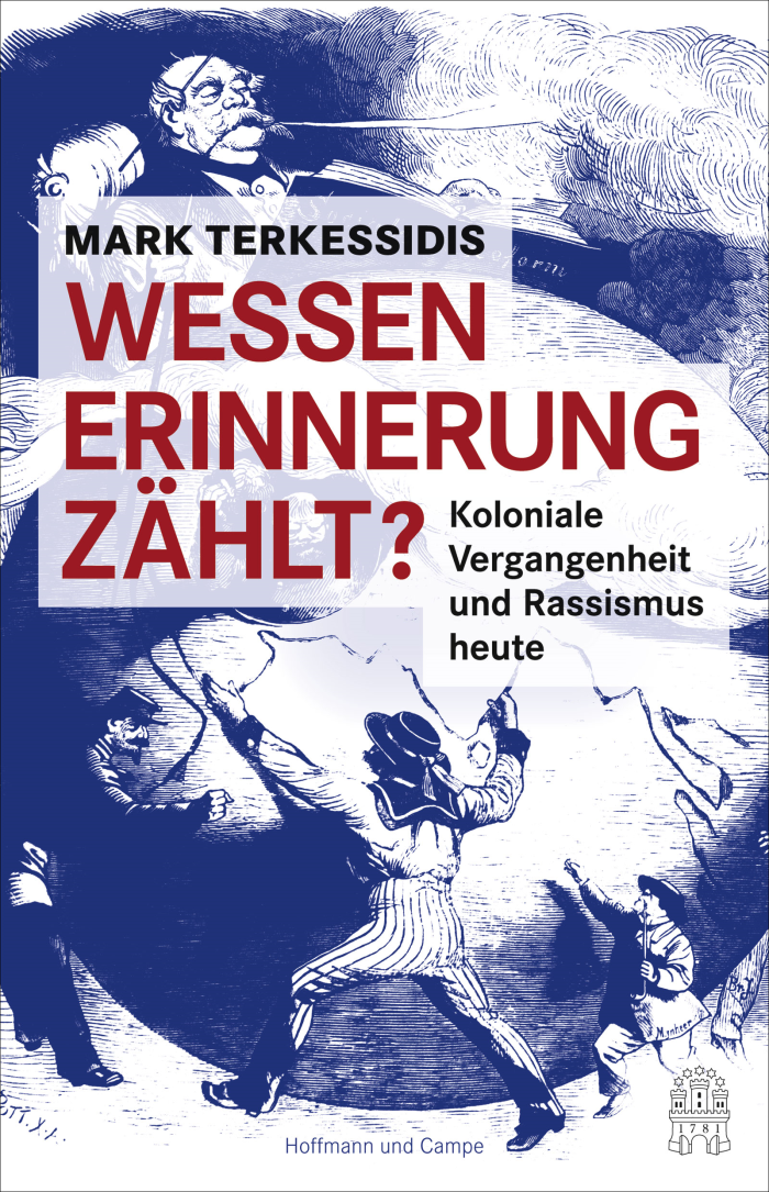 Auf dem Cover ist der Titel des Buches zu sehen. Im Hintergrund eine Tuschezeichnung mit Bismarck. 