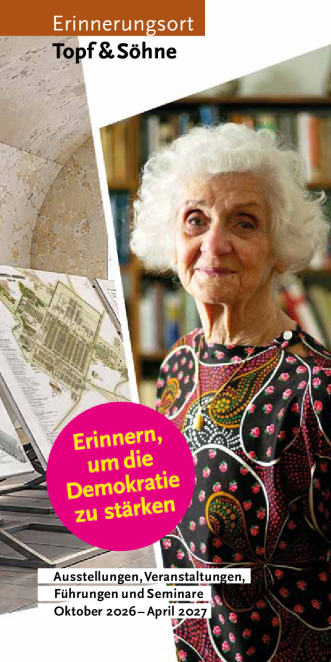 Programmheft des Erinnerungsortes Topf & Söhne von Oktober 2026 bis April 2027 