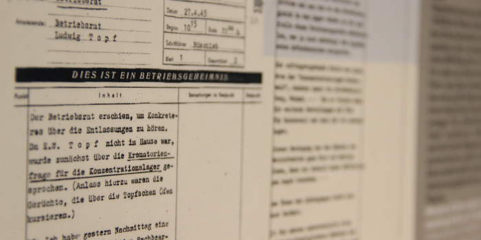Vor 75 Jahren: Das Kriegsende in der Firma J. A. Topf & Söhne