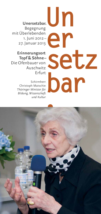 Interner Verweis: Faltblatt zur Sonderausstellung "Un-er-setz-bar"