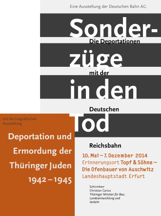 Interner Verweis: Faltblatt zur Sonderausstellung "Sonderzüge in den Tod"