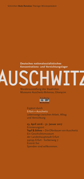 Interner Verweis: Faltblatt zur Sonderausstellung "Auschwitz" 
