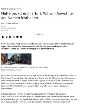 Cover MDR Fiedler Carmen Nettelbeckufer in Erfurt