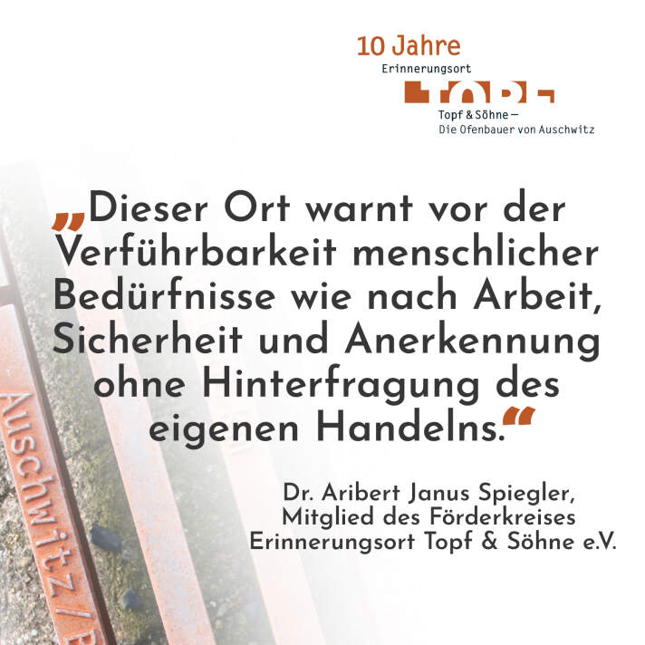 Statement in schwarzer Schrift auf weißem Hintergrund von Dr. Aribert Janus Spiegler.