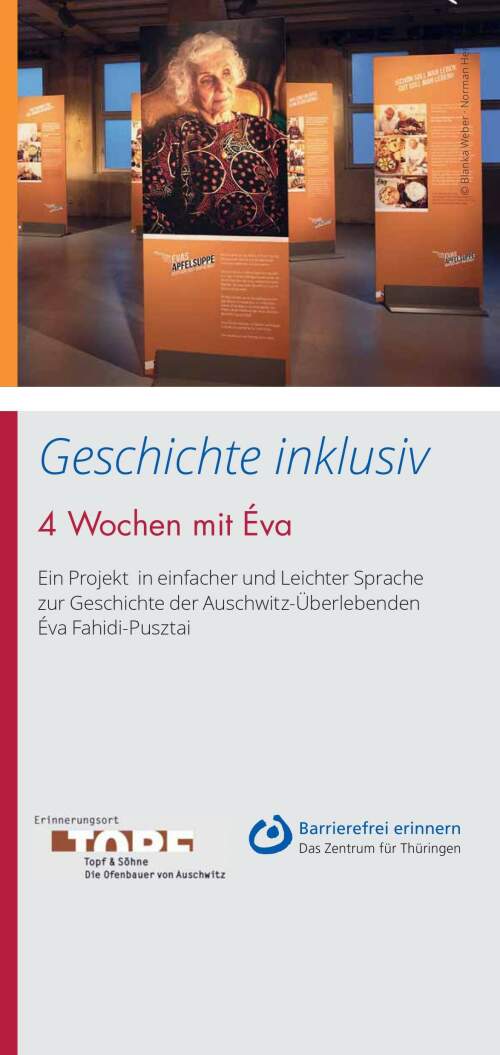 Interner Verweis: Flyer "Geschichte inklusiv - 4 Wochen mit Éva"