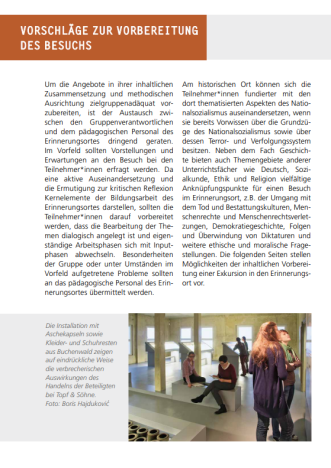 Buchseite Anregungen Vor- und Nachbereitung